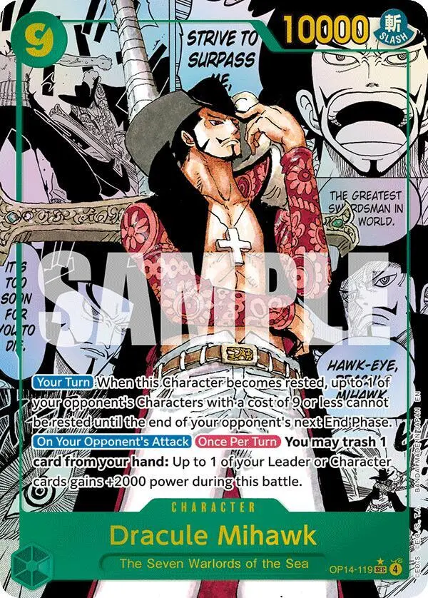 Dracule Mihawk (Manga), The Azure Sea's Seven OP14-119